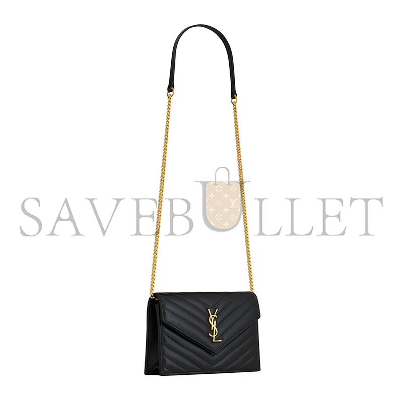 YSL CASSANDRE ENVELOPE CHAIN WALLET IN LAMBSKIN 742920AAA441000 (19*12.5*3.5cm)
